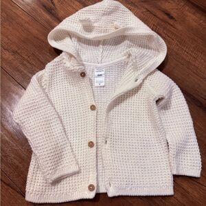 Carter's white 6m Knit Hooded Cardigan